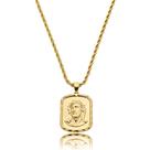 Corrente Masculina Face Jesus Banho Ouro18k Cord Baiano 70cm