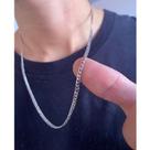 Corrente Masculina Fina Aço Inox Legítimo Cirúrgico Prata Original