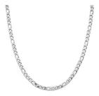 Corrente Masculina Fina Aço Inox Legítimo Prata 3x1 60cm