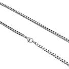 Corrente Masculina Fina Cubinho Aço Inox 316L Legitimo Prateado 60 cm