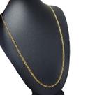 Corrente Masculina Fina Folheada ouro Fígaro Alternada 3x2x1 2mm 60cm
