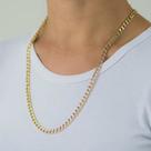 Corrente masculina grumet folheada com fecho gaveta