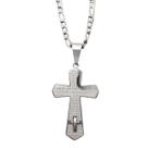corrente masculina prateada crucifixo 3x1 inox cruz c1