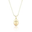 Corrente masculina rabo de rato 1,2mm 70cm pingente medalha de cruz - Banhado em ouro 18k