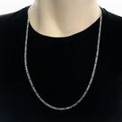 Corrente Masculino 70cm Figaro 3 por 1 Aço Inoxidavel Prata