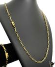 Corrente Meia Cana 5mm + Pulseira - Banhado a Ouro 18k
