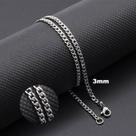 Corrente para colar, prata, 3mm