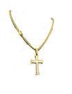 Corrente Peruano 5mm + Pingente Cruz - Banhado a Ouro 18k