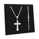 Corrente Piastrine com Crucifixo Prata 925 Legítima Original Tamanho:70cm