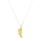Corrente Pingente Asa De Anjo Dupla Face Ouro Amarelo 18 Kl