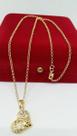 Corrente Pingente Feminina Portuguesa 1mm Banhado a Ouro Corrente Pingente Feminina Portuguesa 1mm Banhado a Ouro
