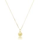 Corrente Pingente Mini Medalha São Bento Ouro Amarelo 18 Kl