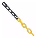 Corrente Plastica Elo Pequeno 6mm Amarela E Preta 10 Metros