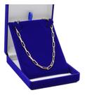 Corrente Prata 925 Banhada A Ouro 18k Cadeado Longo Choker