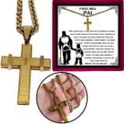 Corrente Prata 925 Pingente Crucifixo Presente Aniversártio Pai Filho + Caixinha Dedicatória