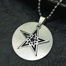 Corrente Prateada Hexagrama Unicursal Thelema Unissex