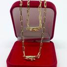 Corrente + Pulseira CADEADA LONGA 60CM 3MM FECHO GAVETA BANHADA A OURO 18K Corrente + Pulseira CADEADA LONGA 60CM 3MM FECHO GAVETA BANHADA A OURO 18K
