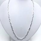 Corrente + Pulseira Cadeado longa 4mm 60cm Prata 925 Belo