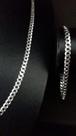 Corrente + Pulseira Grumet Masculina De Prata 925 5mm 60cm
