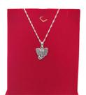 Corrente Singapura 40cm Pingente Elefante Prata 925