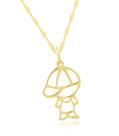 Corrente Singapura 45cm Pingente Menino Filho De Ouro 18k