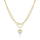 Corrente Singapura Ouro 18k 750 50cm + Pingente Coração 3 cores