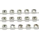 Corrente Ss29 - Pedra Cristal, Banho Branco