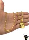 Corrente Tijolinho 3mm + Pingente Jesus - Banhado a Ouro 18k