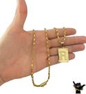 Corrente Tijolinho 3mm + Pingente Letra - Banhado a Ouro 18k