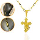 Corrente Tijolinho 4mm + Pingente Cruz oração Cravejado