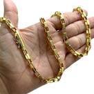 Corrente Tijolinho 6mm Luxo Banhado a Ouro 18k