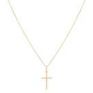 Corrente Veneziana 45cm Pingente Crucifixo Feminino Ouro 18k