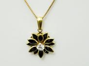 Corrente Veneziana Com Pingente Flor Com Zircônia