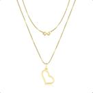 Corrente Veneziana Feminina Ouro 18k 750 + Pingente Coração