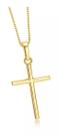 Corrente Veneziana fininha Com Cruz Palito banhada a ouro Aço Inox colar com 60 cm Corrente Veneziana fininha Com Cruz Palito banhada a ouro Aço Inox colar com 60 cm