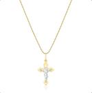 Corrente Veneziana Ouro 18k 0,750 45cm Com Pingente Cruz