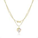 Corrente Veneziana Ouro 18k 750 40cm + Pingente Coração 9mm 3 cores