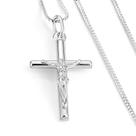 Corrente Veneziana Prata Original Crucifixo Comprida 80 cm