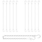 Correntes suspensas prateadas RIFNY 51 cm, pequenas, 10 peças com ganchos Correntes suspensas prateadas RIFNY 51 cm, pequenas, 10 peças com ganchos