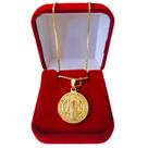 Correntinha Feminina com Pingente Medalha de São Bento Folheada Ouro 18k