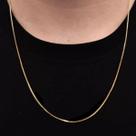 Correntinha Fina Unissex Veneziana 1mm/50cm Banhado a ouro