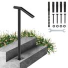 Corrimão de corrimão de aço para 1-2 etapas Happybuy Black