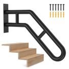 Corrimão Frossvt 66 cm de aço à prova de ferrugem, 1-3 degraus, preto