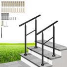 Corrimão VIVOHOME, pacote com 2 unidades, aço galvanizado em 2 etapas, preto Corrimão VIVOHOME, pacote com 2 unidades, aço galvanizado em 2 etapas, preto