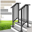 Corrimãos VIVOHOME 2 unidades Aço galvanizado preto 13,5" Corrimãos VIVOHOME 2 unidades Aço galvanizado preto 13,5"
