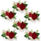 Corsage de Muñeca Serwalin 6 Piezas con Rosas Burdeos para Boda
