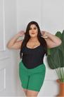 Corselet Corpete Croped Plus Size Blusinha Moda Feminina Extra Grande Único 46 ao 50 Preta Lycra