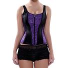 Corselet Corset Corpete Realça Cintura Valoriza Busto Alça e Zíper Frontal Linha Fashion Roxo M71