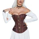 Corset Corpete Corselet Espartilho Modela Cintura Melhora Postura Medieval Country Floral Marrom M49 Corset Corpete Corselet Espartilho Modela Cintura Melhora Postura Medieval Country Floral Marrom M49