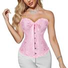 Corset Corpete Corselet Reduz e Modela Cintura Valoriza Busto Linha Casual Floral Rosa Light M587 Corset Corpete Corselet Reduz e Modela Cintura Valoriza Busto Linha Casual Floral Rosa Light M587